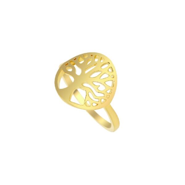 Livets träd ring 18 karat guldpläterad