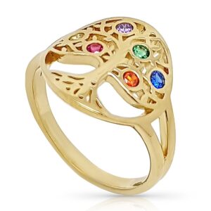 Livets træ ring forgyldt med zirkonia sten (vælge str) 61B12677M-8