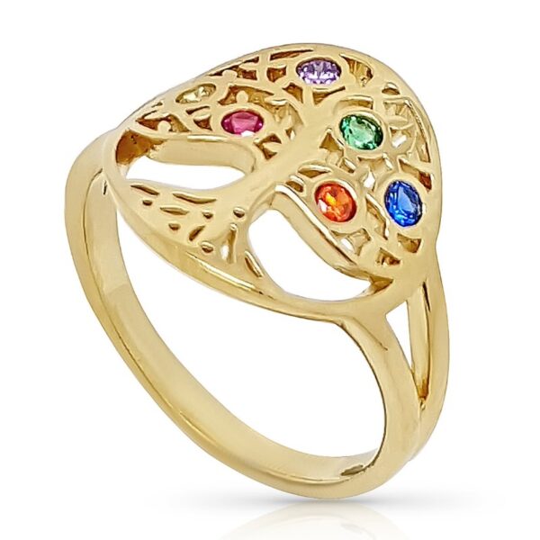 Livets træ ring forgyldt med zirkonia sten (vælge str) 61B12677M-8