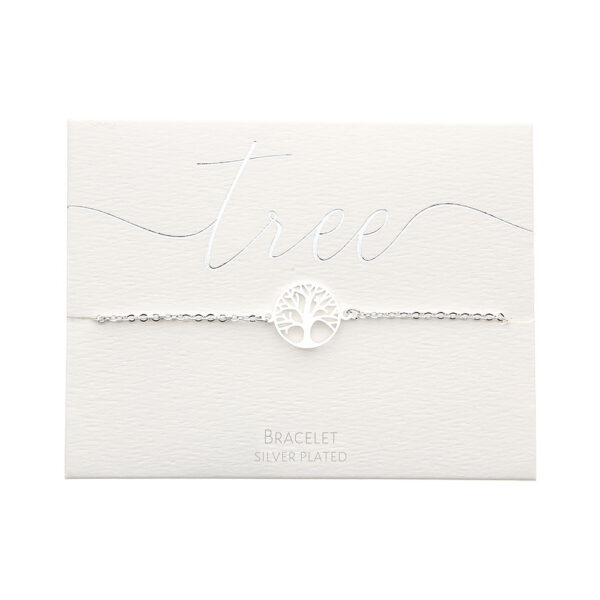 Livets träd armband i silverpläterat - justerbart 17-20cm
