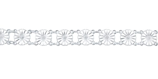 Lund Copenhagen Daisy Armband 11mm hv. emalj 925