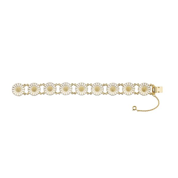 Lund Copenhagen Daisy Armband fg. vit emalj 18mm 925