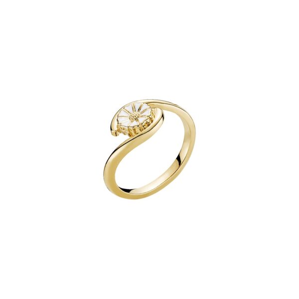 Lund Copenhagen Daisy ring i guldpläterat silver 7,5mm
