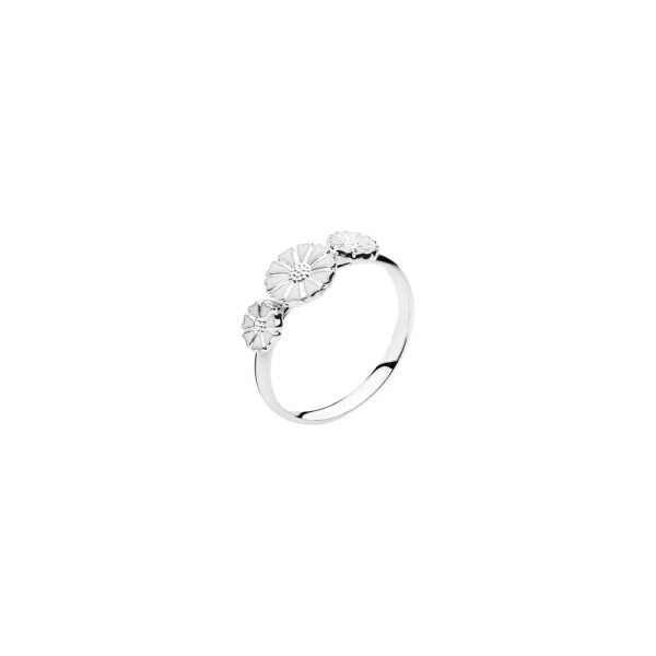 Lund Copenhagen Daisy ring i silver. 1x7,5+2x5mm
