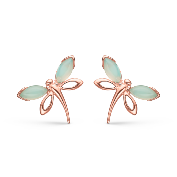 Støvring Goldsmith örhängen roséguldpläterat silver med aqua quartz.