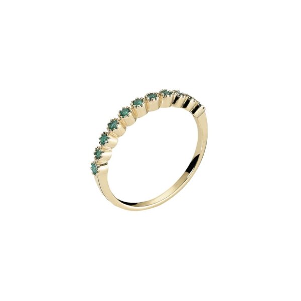 8 karats guldringallians med smaragd 11x1,75 mm