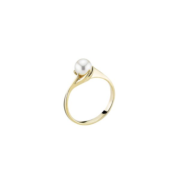 Guldring med odlad pärla 5,5-6mm 14 karat