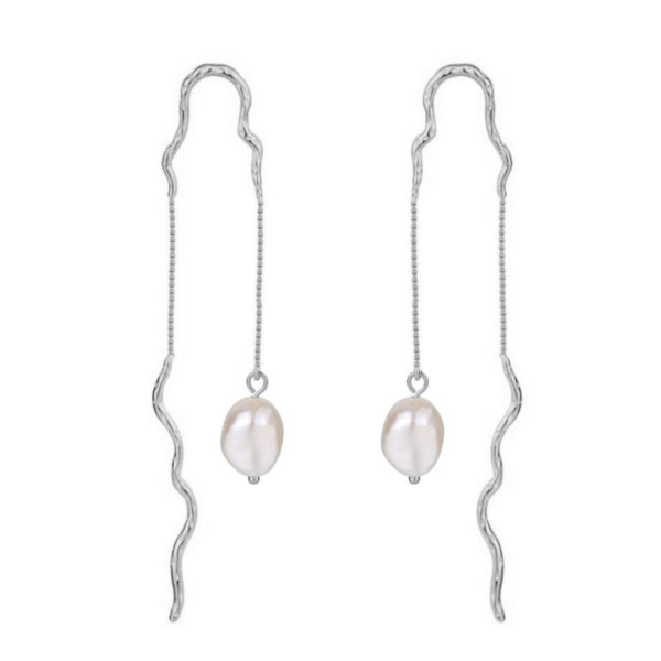 Nava Copenhagen Chain pärlörhängen Raja - Silver