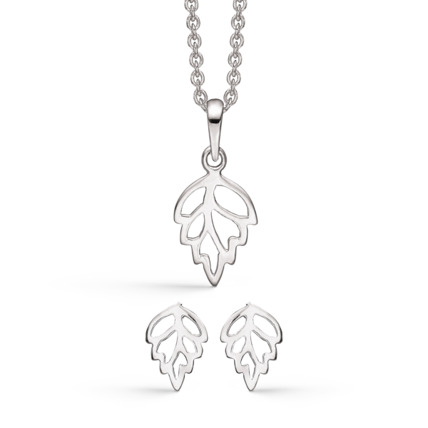 Silversmyckeset rodiumpläterat blad