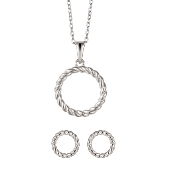 Smycken i silver med flätade cirklar
