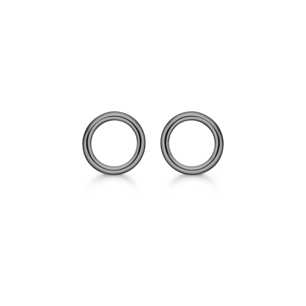 Støvring Circle öronknäpp svart rhodinerat silver