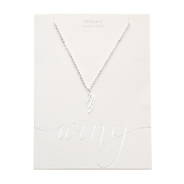 Angel Wing halsband silver guldpläterat 42+5 cm