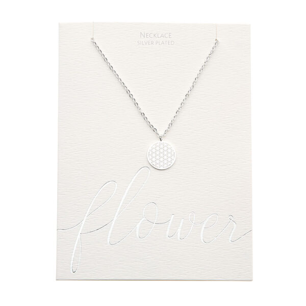 Flower of life silverförgyllt halsband - 42-47cm