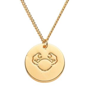 Stjernetegn halskæde krebsen forgyldt 45 cm