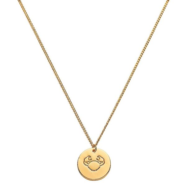 Stjernetegn halskæde krebsen forgyldt 45cm