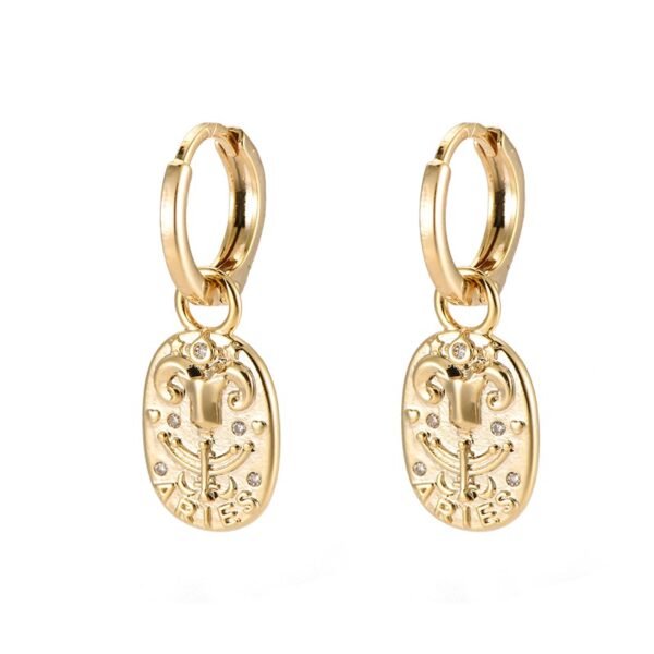 Stjernetegn hoops-øreringe Vædderen forgyldt med zirkonia sten121816-15