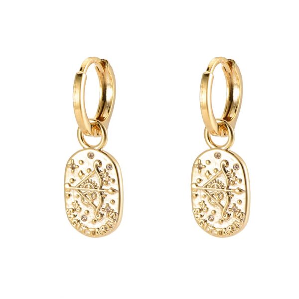 Stjernetegn hoops-øreringe skytten forgyldt med zirkonia sten 121816-15
