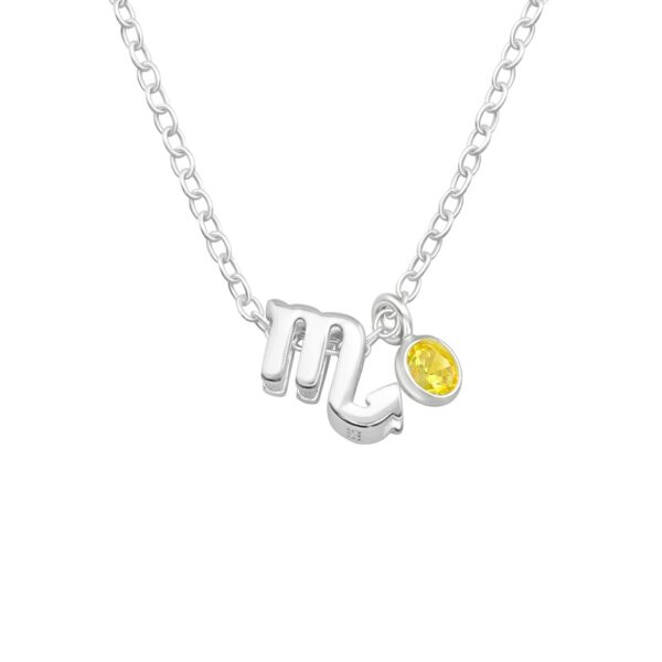 Halsband i silver med stjärntecken - Scorpio 45 cm