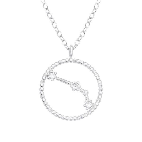 Silver zodiac halsband Väduren - 45cm