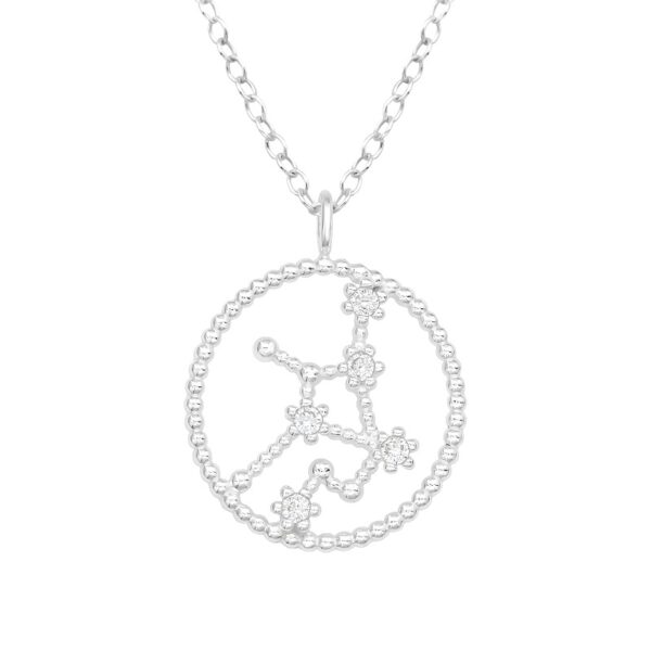 Silver zodiac halsband Jungfrun - 45cm