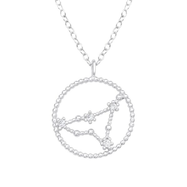 Silver zodiac halsband Stenbocken - 45cm