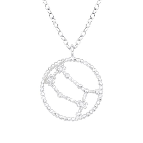 Silver zodiac halsband Gemini - 45cm