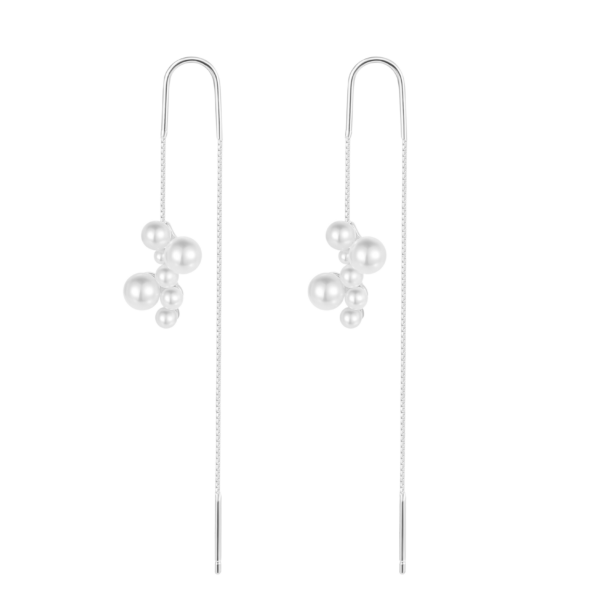 Nava Copenhagen Pearl chain örhängen Varsha - Silver