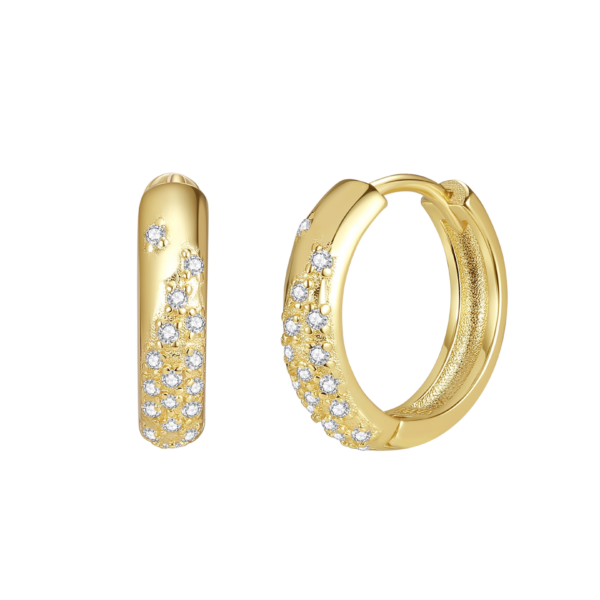 Nava Copenhagen Hoops med sten Astra - Guldpläterad