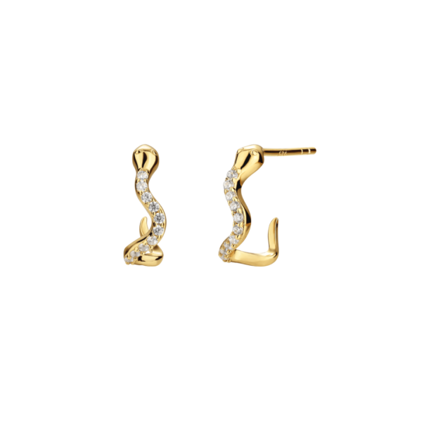 Nava Copenhagen - Snake Hoops - Guldpläterad