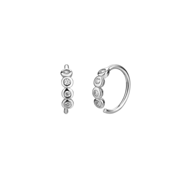 Nava Copenhagen - Crystal Hoops Small - Silver
