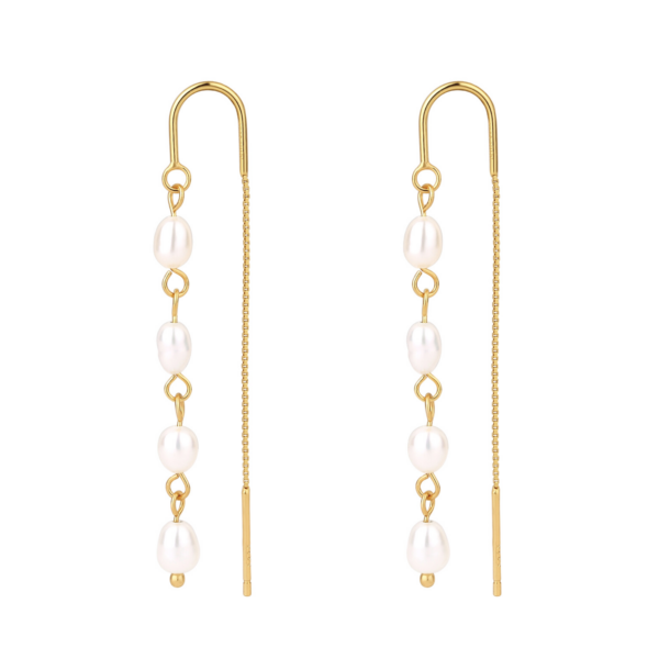 Nava Copenhagen Pärlörhängen Daisy - Guldpläterad