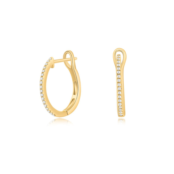 Diamantkreoler i 18 karat guld. Ø15 mm