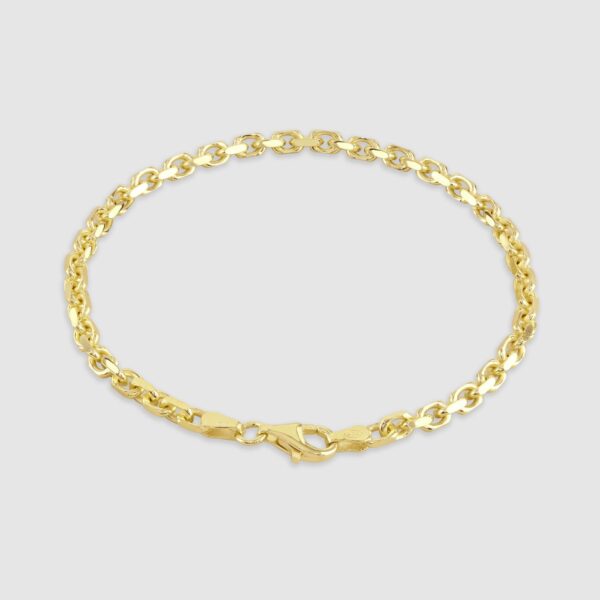 Guldpläterat silverarmband (ankarkedja) för män - 18, 19 & 21 cm