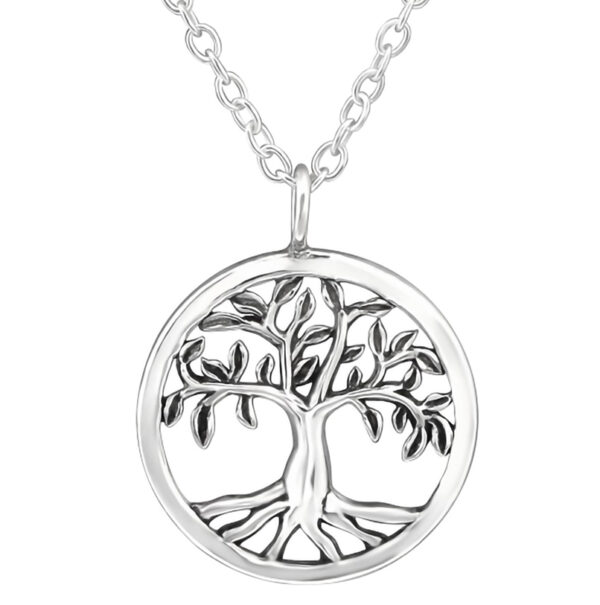 Livets träd halsband i silver - 45 cm