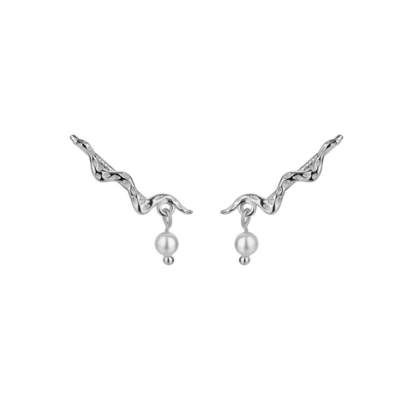 Nava Copenhagen - Pärlörhängen Marina Ear Climber - Silver