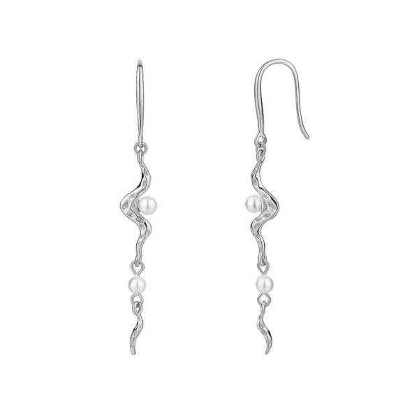 Nava Copenhagen Pearl hängande örhängen Melody - Silver