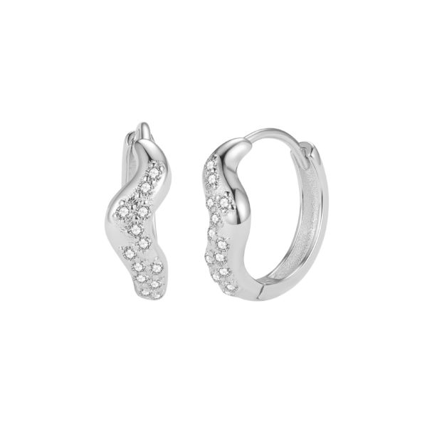 Nava Copenhagen creole Vega - Silver, med stenar